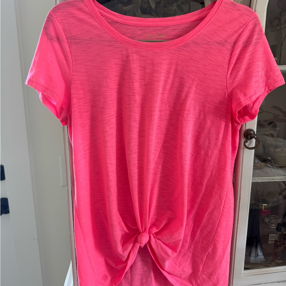 Women's Pink Knot Front Top